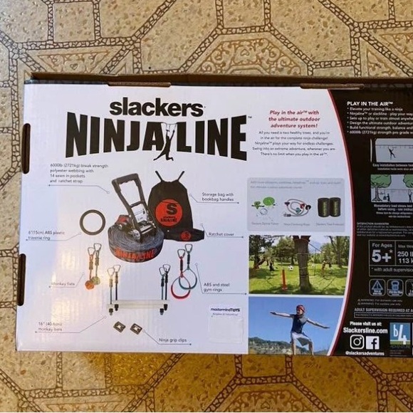 New/giftable Slackers Ninja Line Obstacle Course Kit - Picture 2 of 2